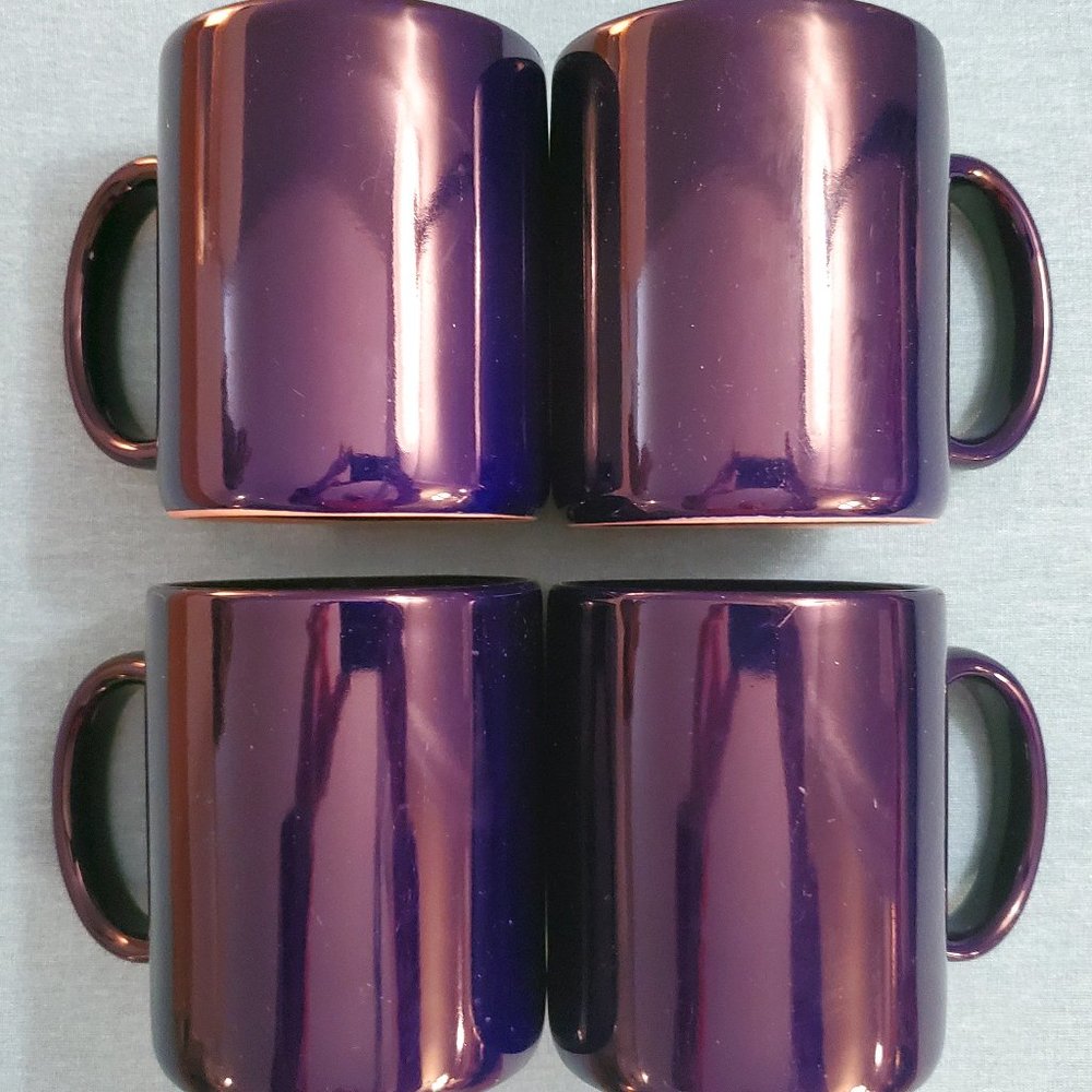 Set of 4 Cobalt Blue Ceramic Coffee Mugs - NWOT